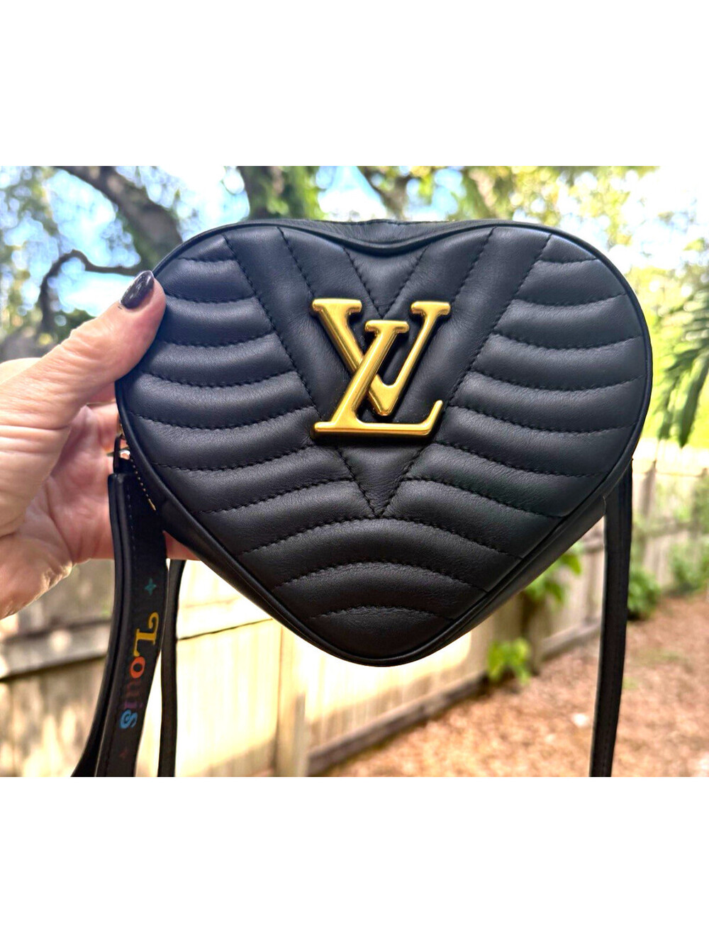 Louis Vuitton Black Quilted Heart Crossbody Bag with detachable strap